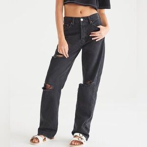 AEROPOSTALE 90s Baggy Jeans Size 2 black - Peasant Y2K Distressed